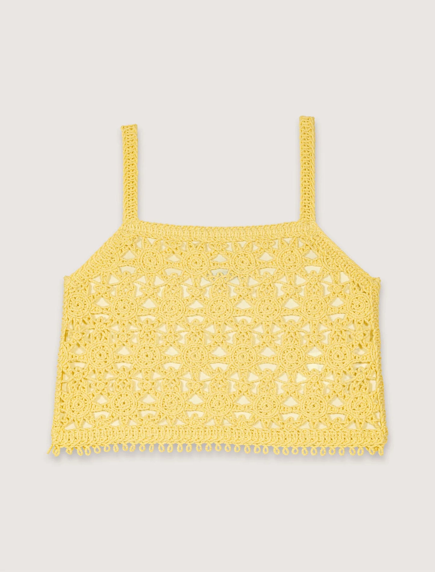 Yellow banana-Crochet-knit top