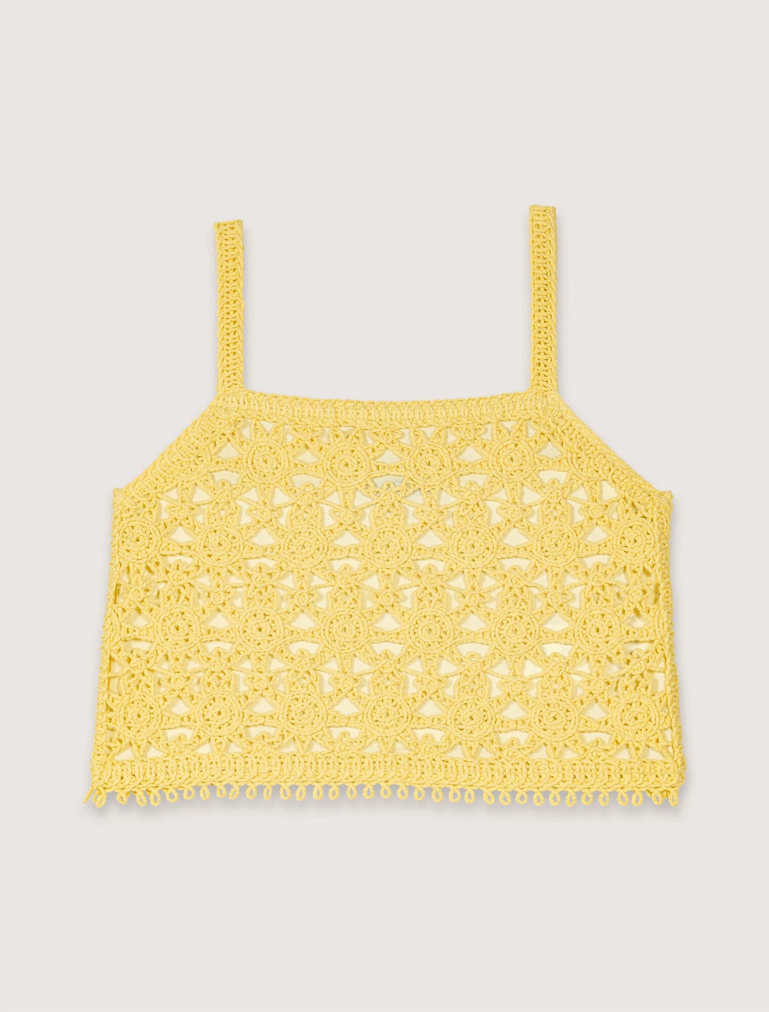 Yellow banana-Crochet-knit top