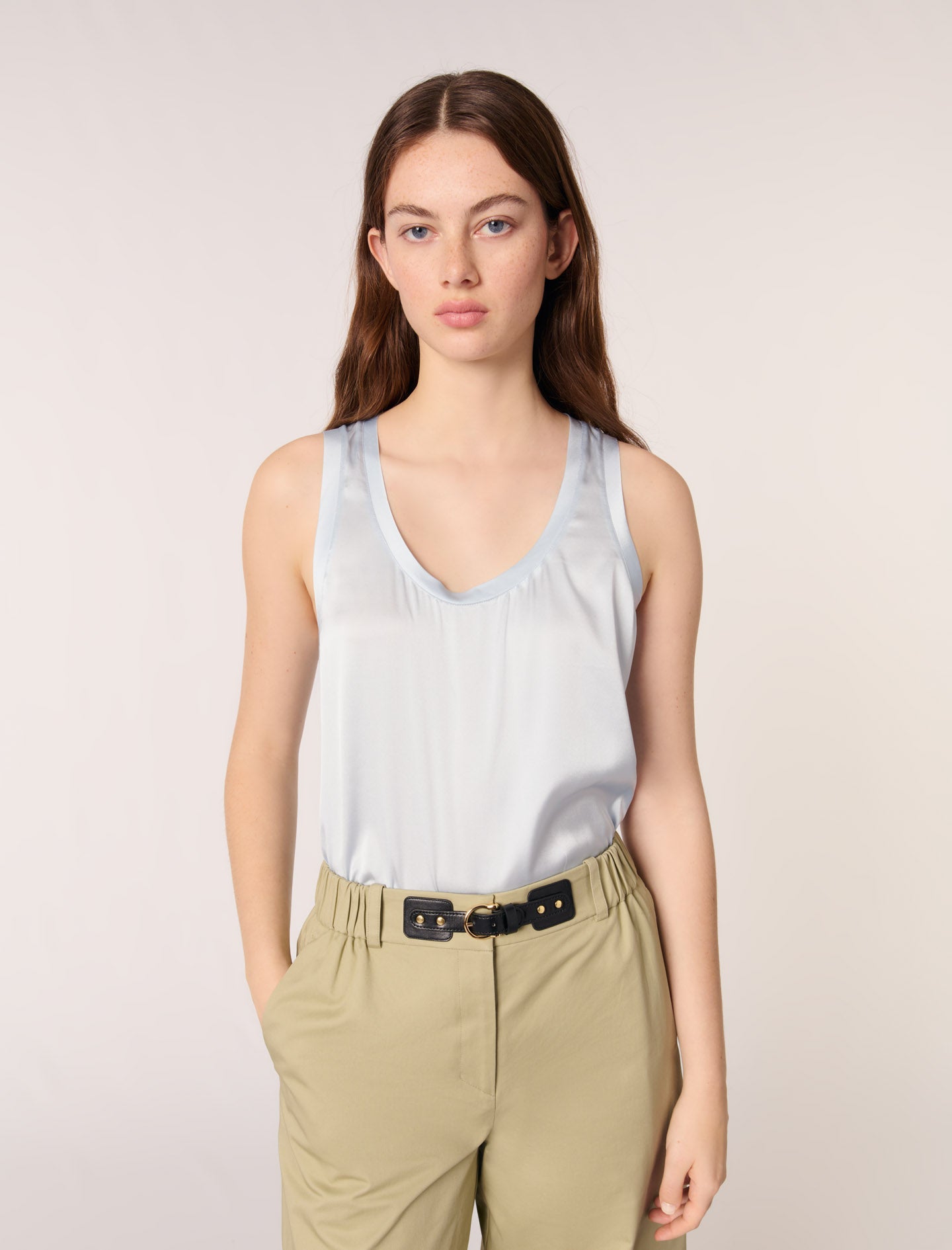 Blue Sky Silk Vest Top