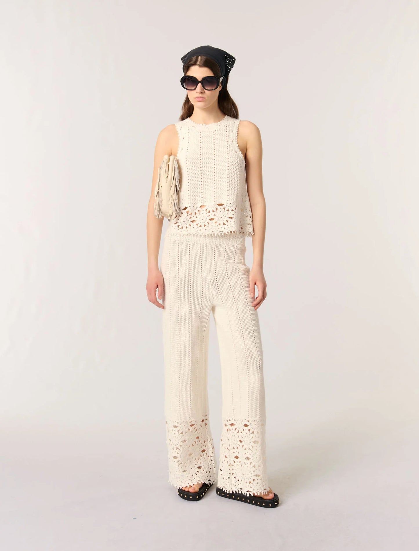 White-featured-Crochet vest top