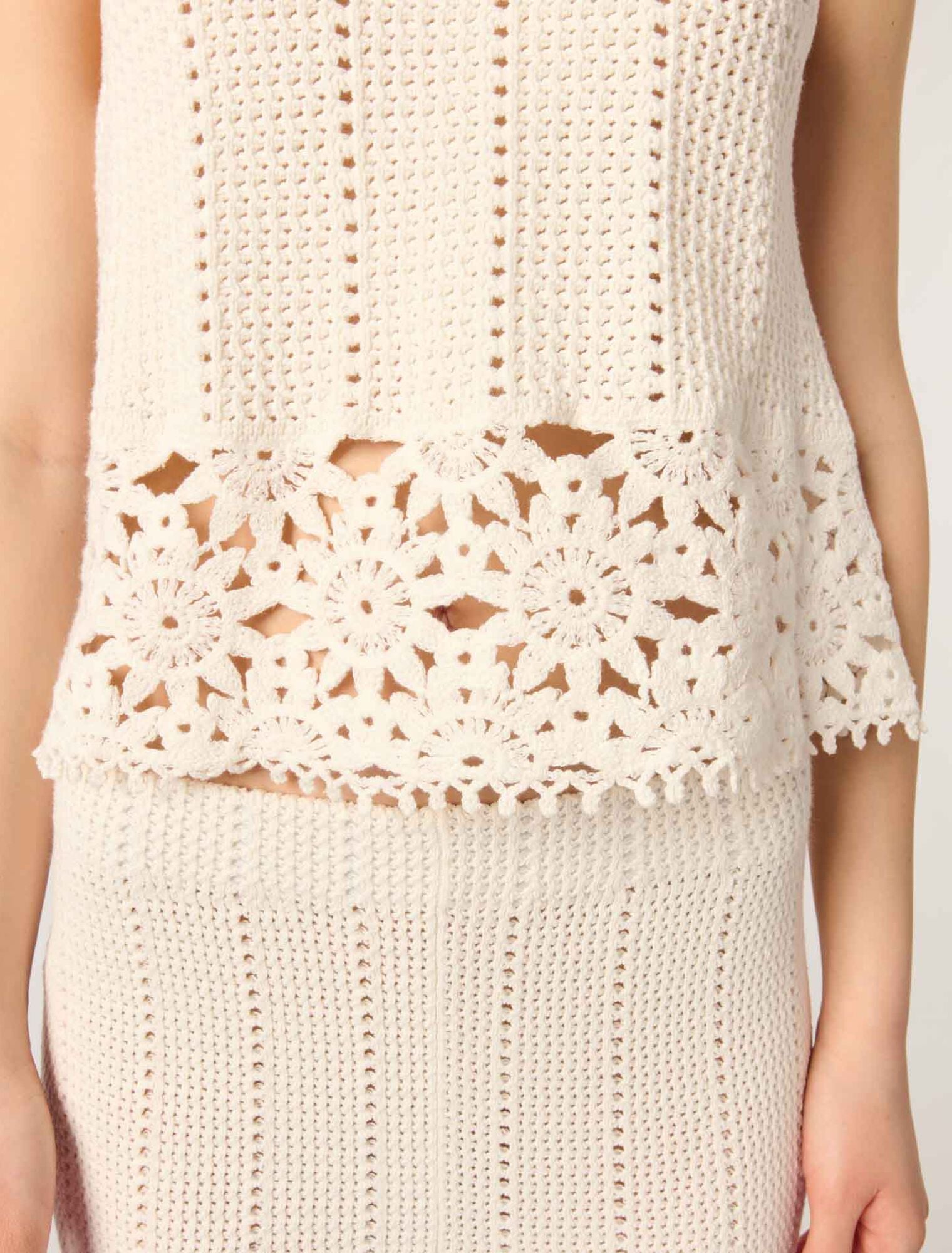 White-Crochet vest top