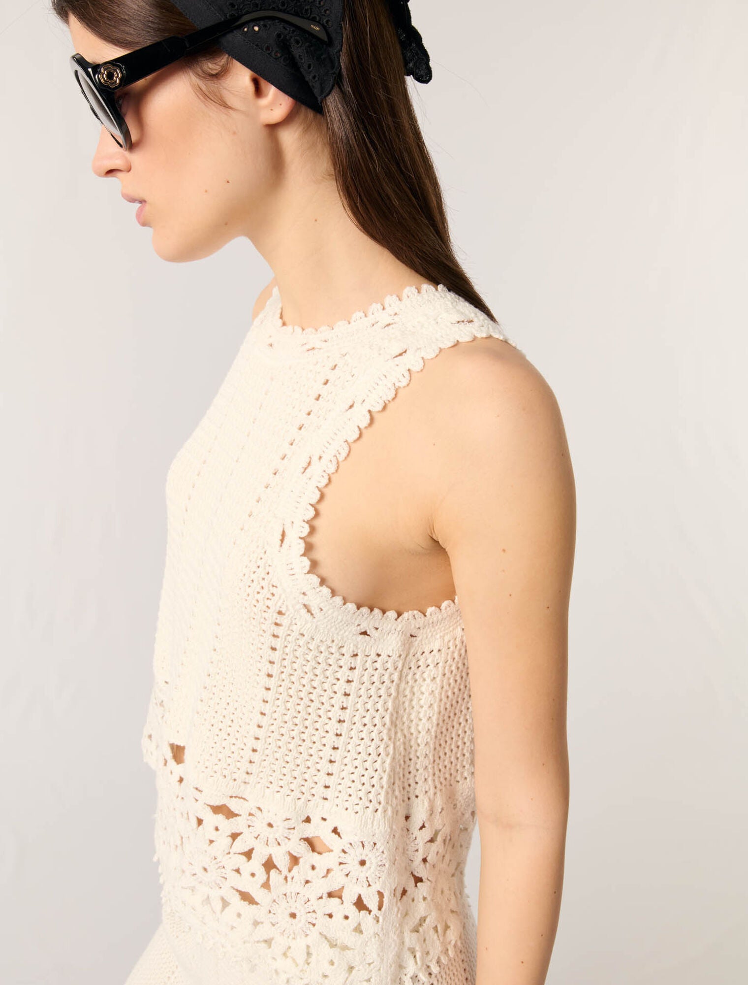 White-Crochet vest top