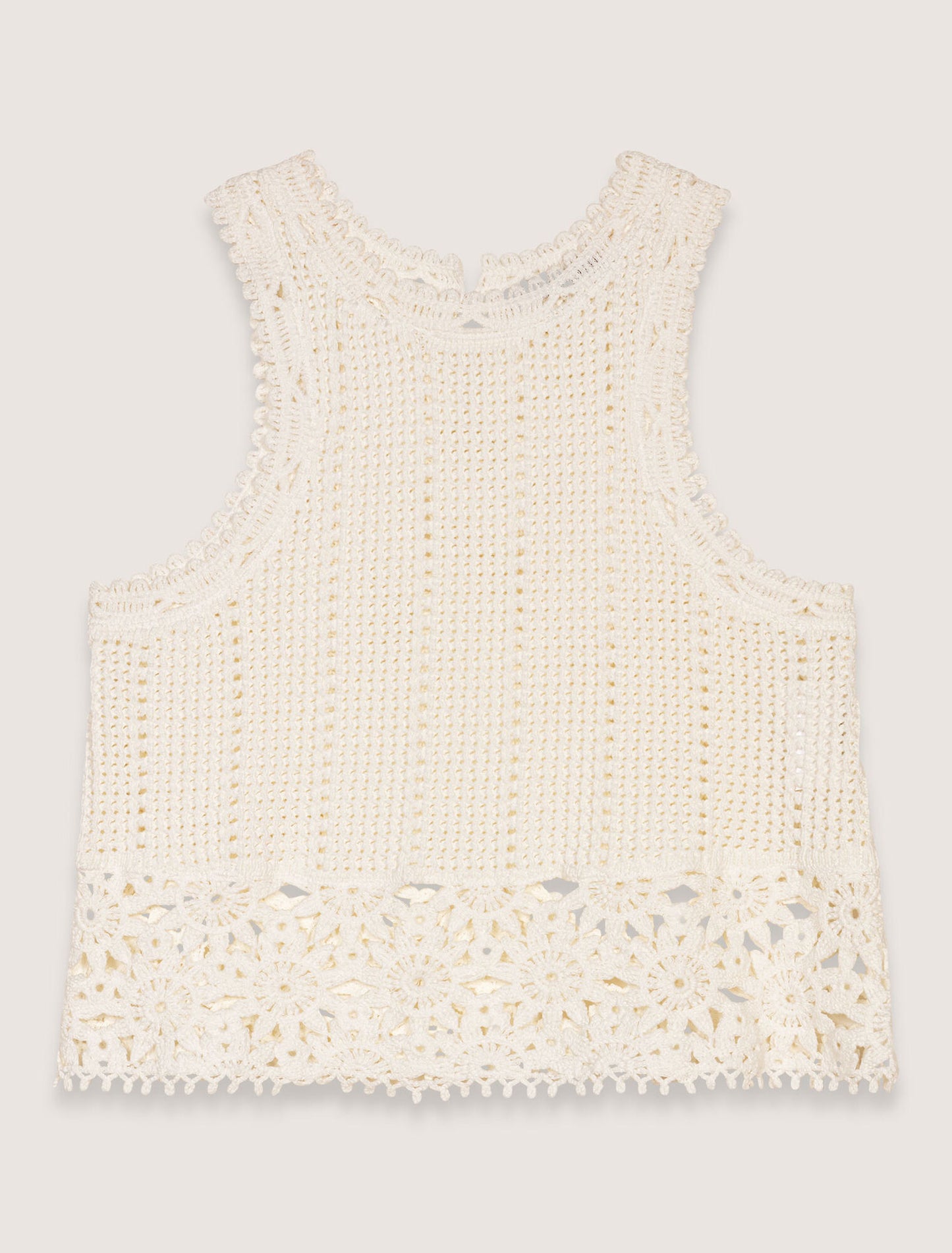 White-Crochet vest top