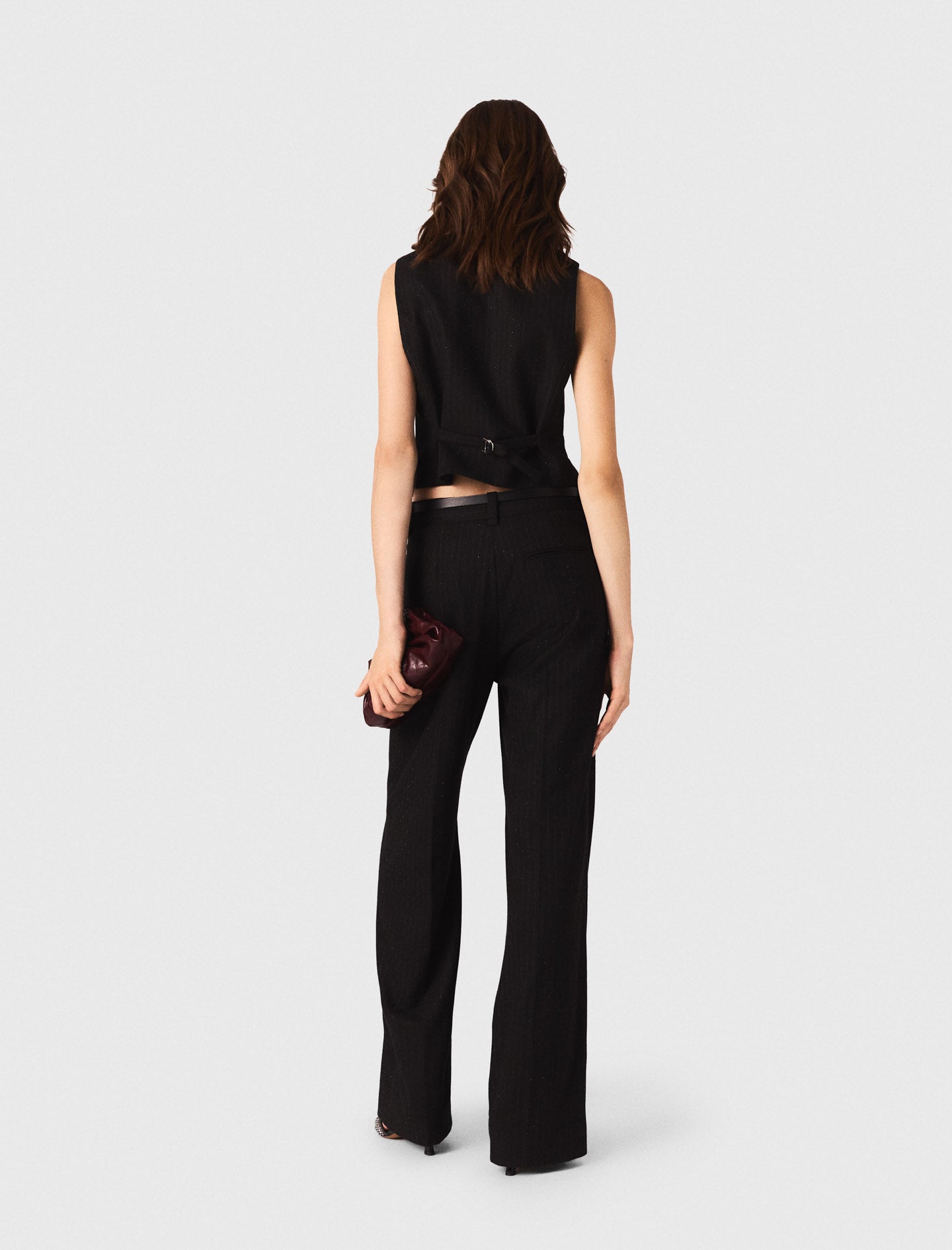 Diamanté tailored jacket Black