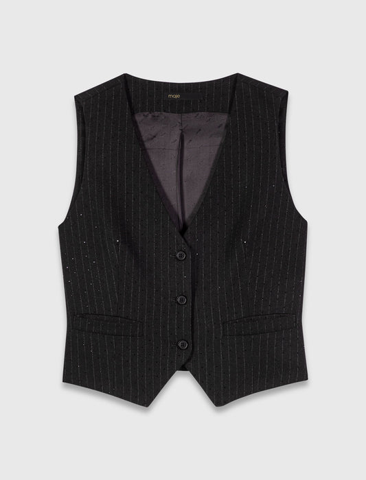 Diamanté tailored jacket Black