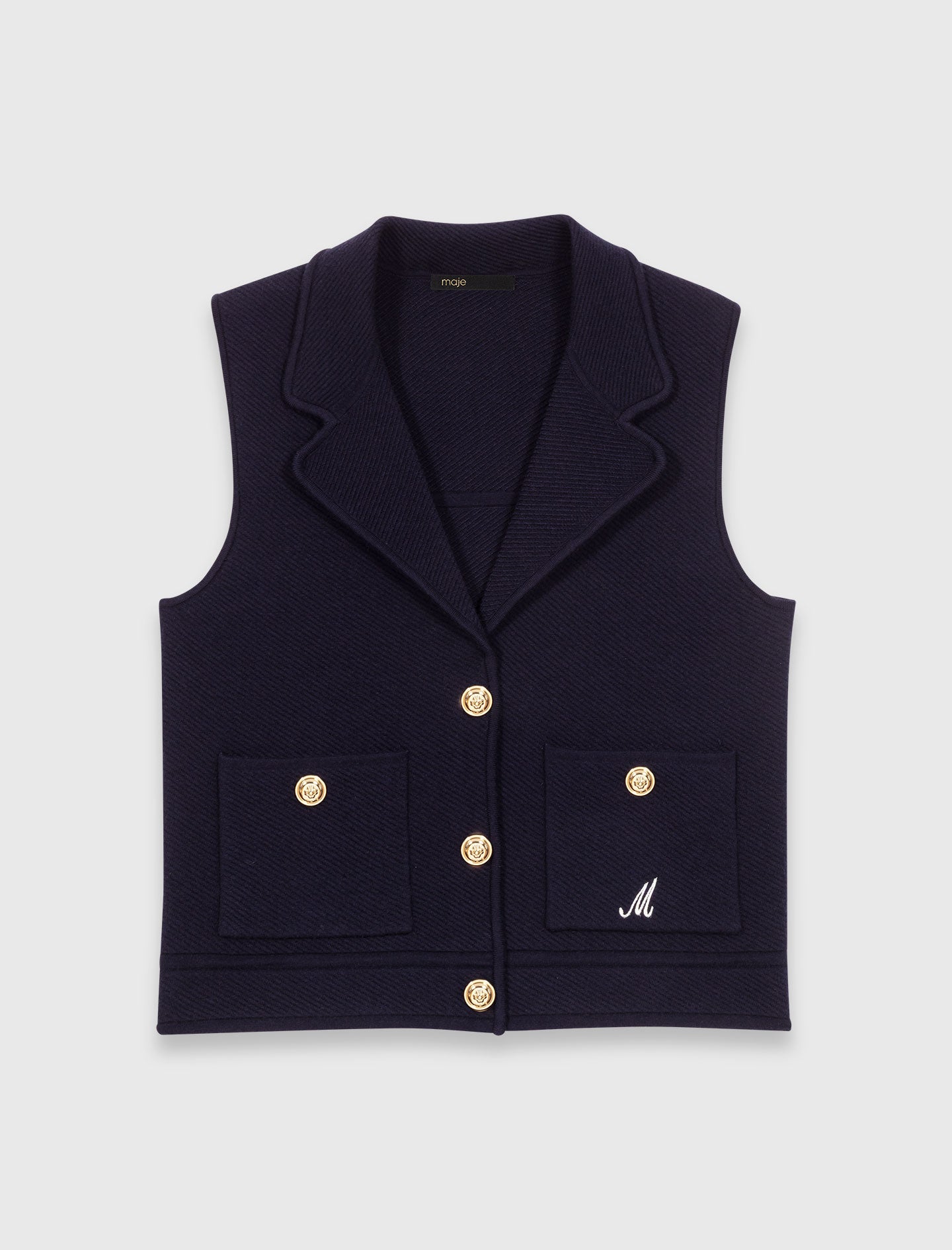 Polo Knit Cardigan Navy
