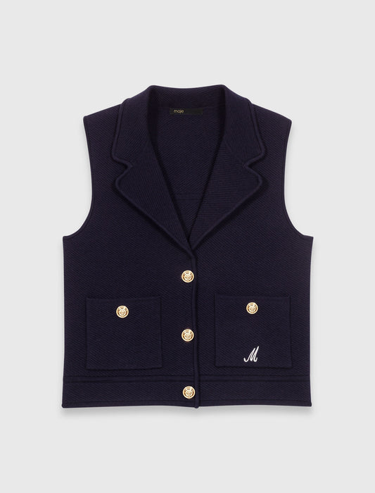 Polo Knit Cardigan Navy