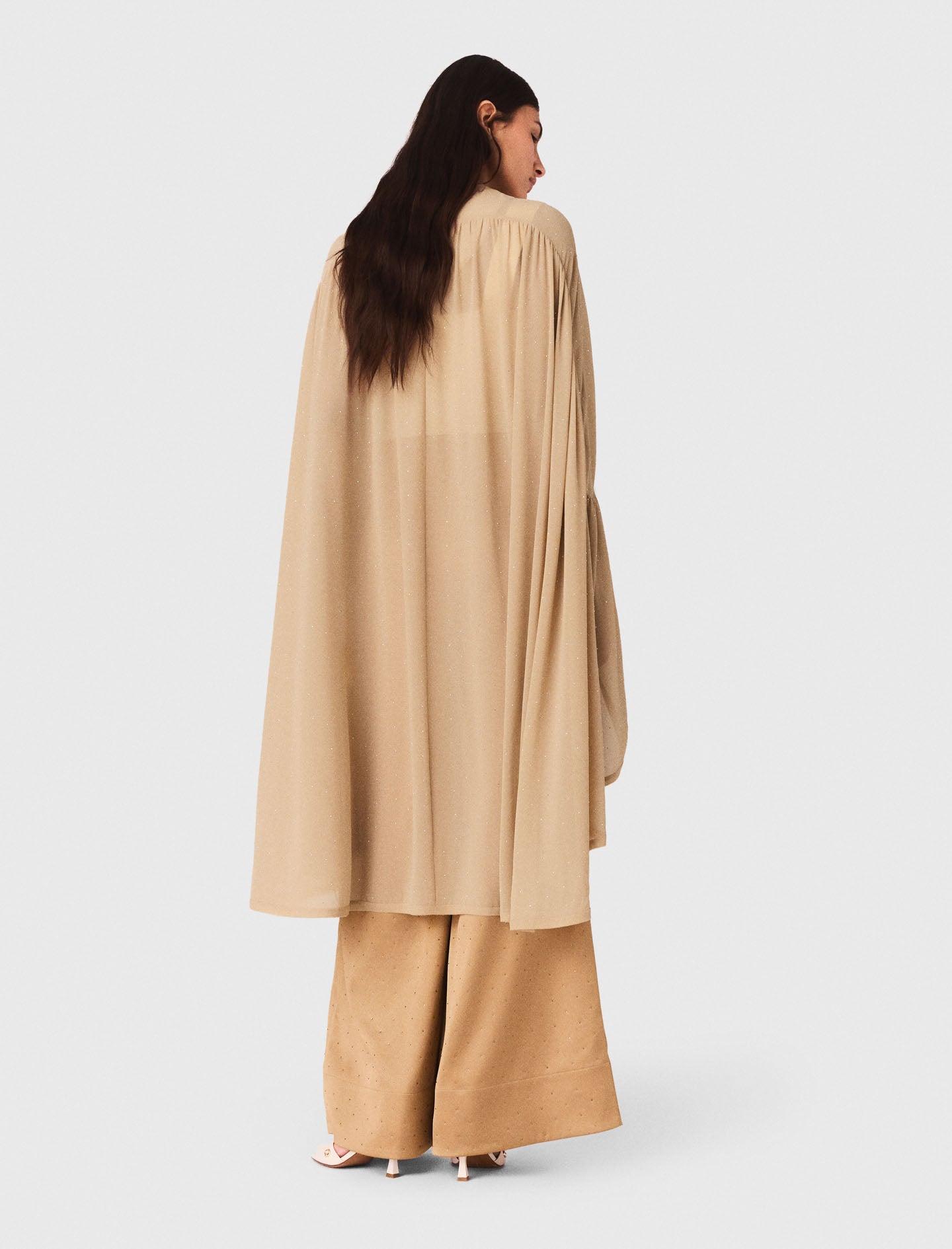 Cape Top With Jewel Collar SAND