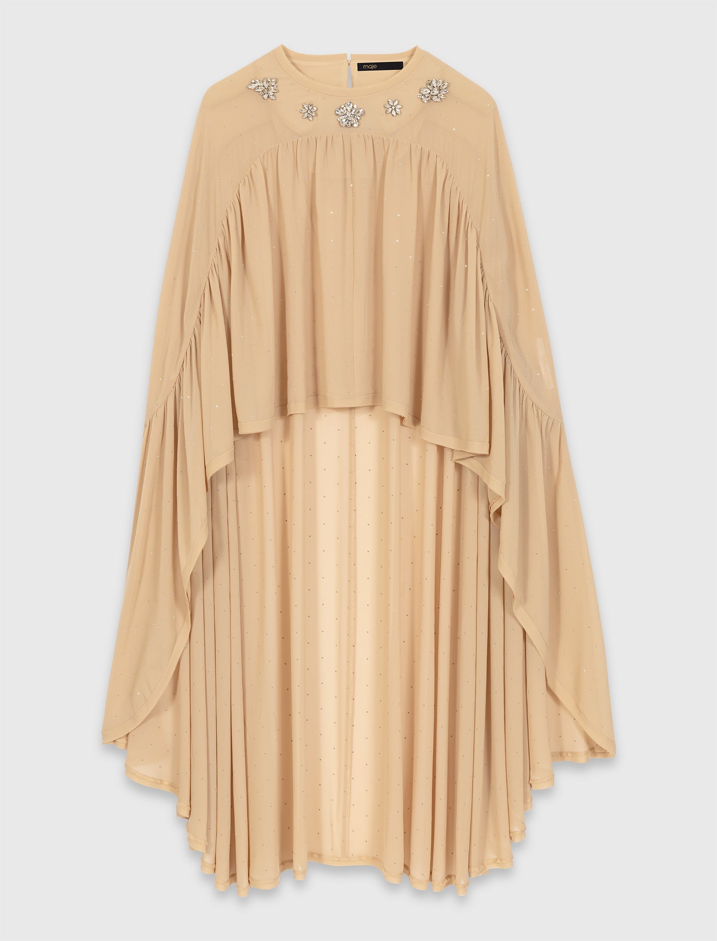 Cape Top With Jewel Collar SAND