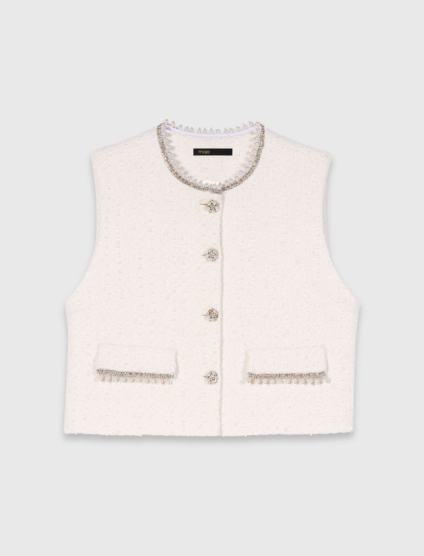 Beaded Tweed Jacket ECRU