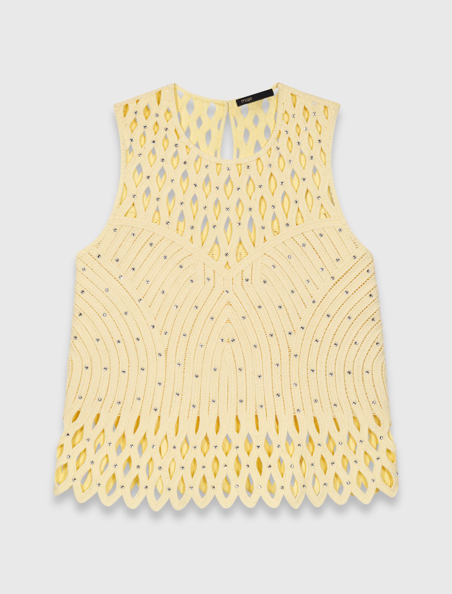 Crochet rhinestone top