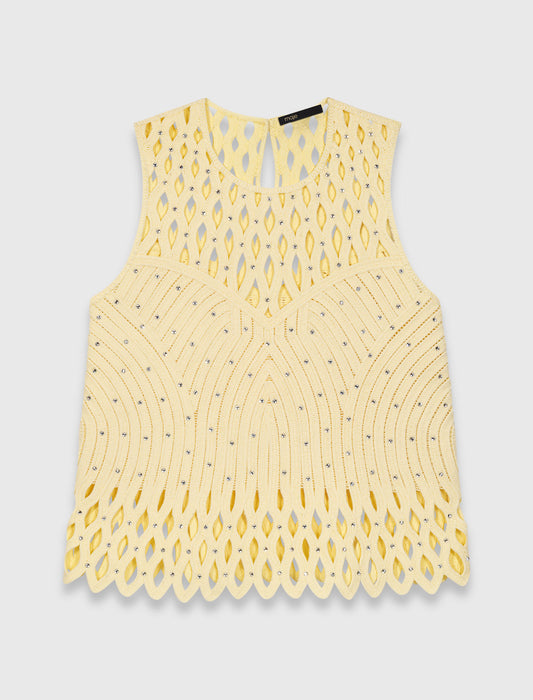 Crochet rhinestone top