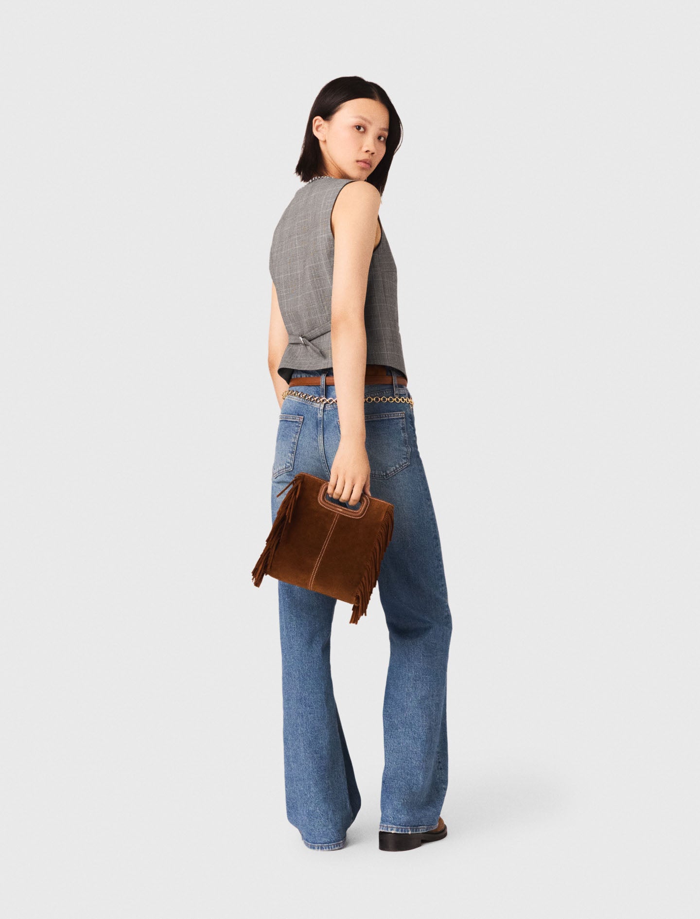 Checked Tailored Jacket GREY