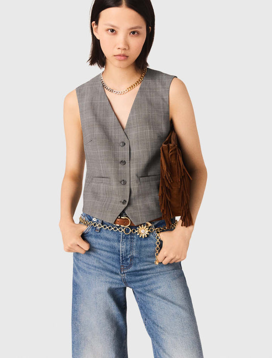 Checked Tailored Jacket GREY