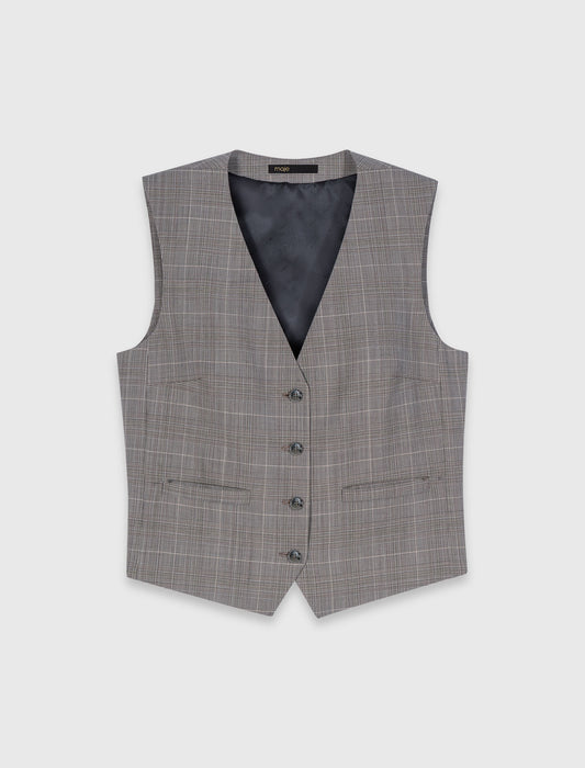 Checked Tailored Jacket GREY