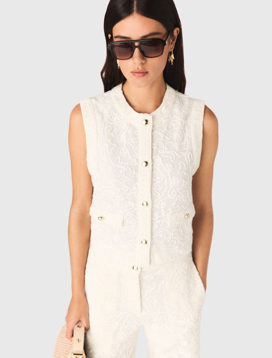 Guipure Lace Jacket Ecru