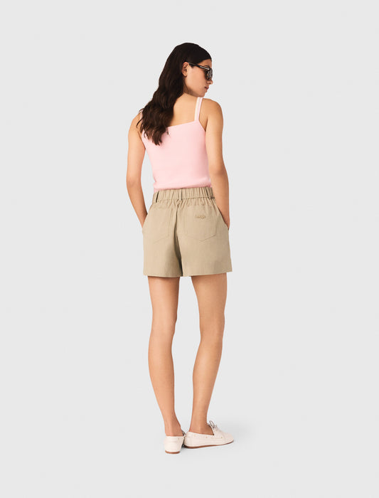 High Straight-Neck Top Pink