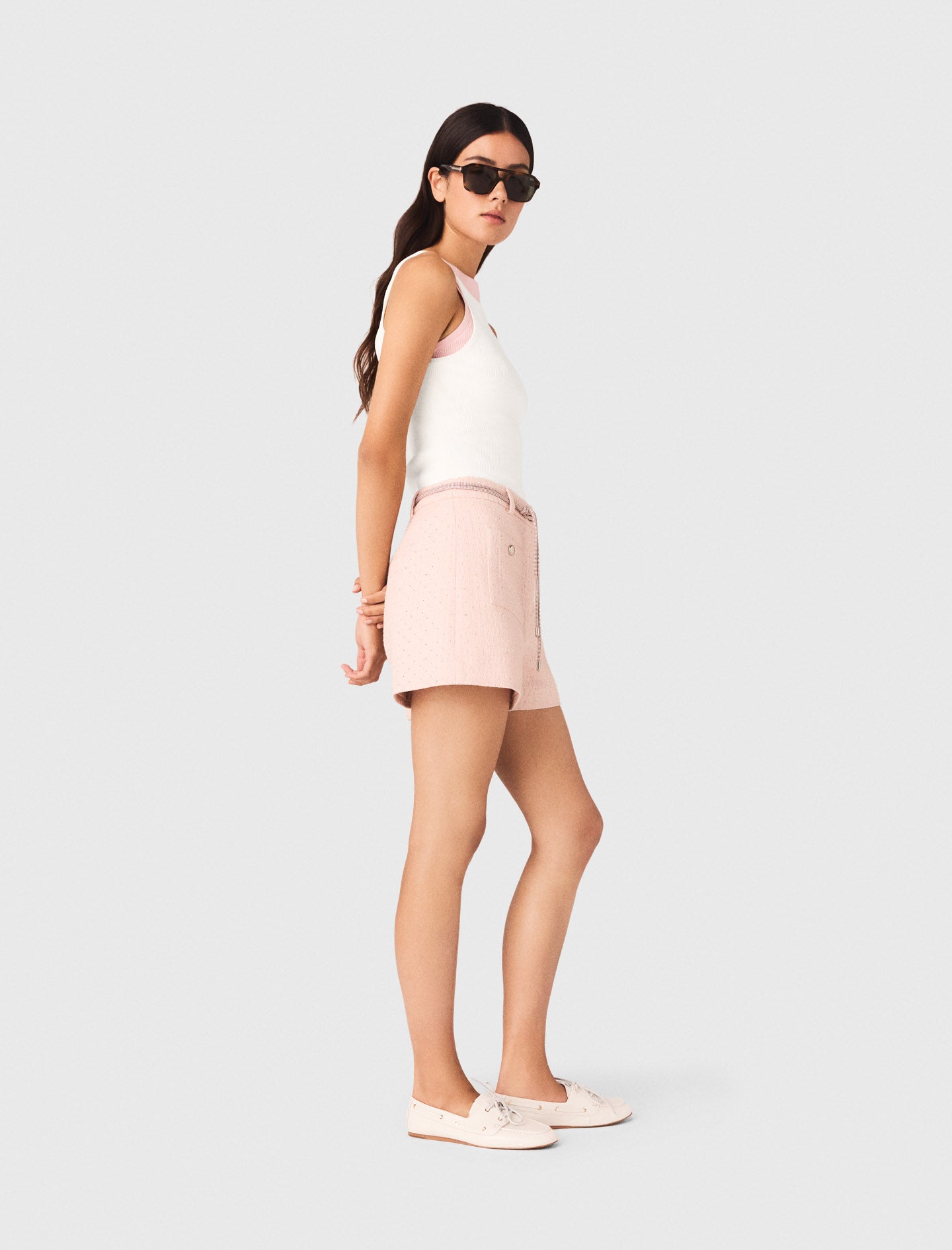 High Straight-Neck Top White