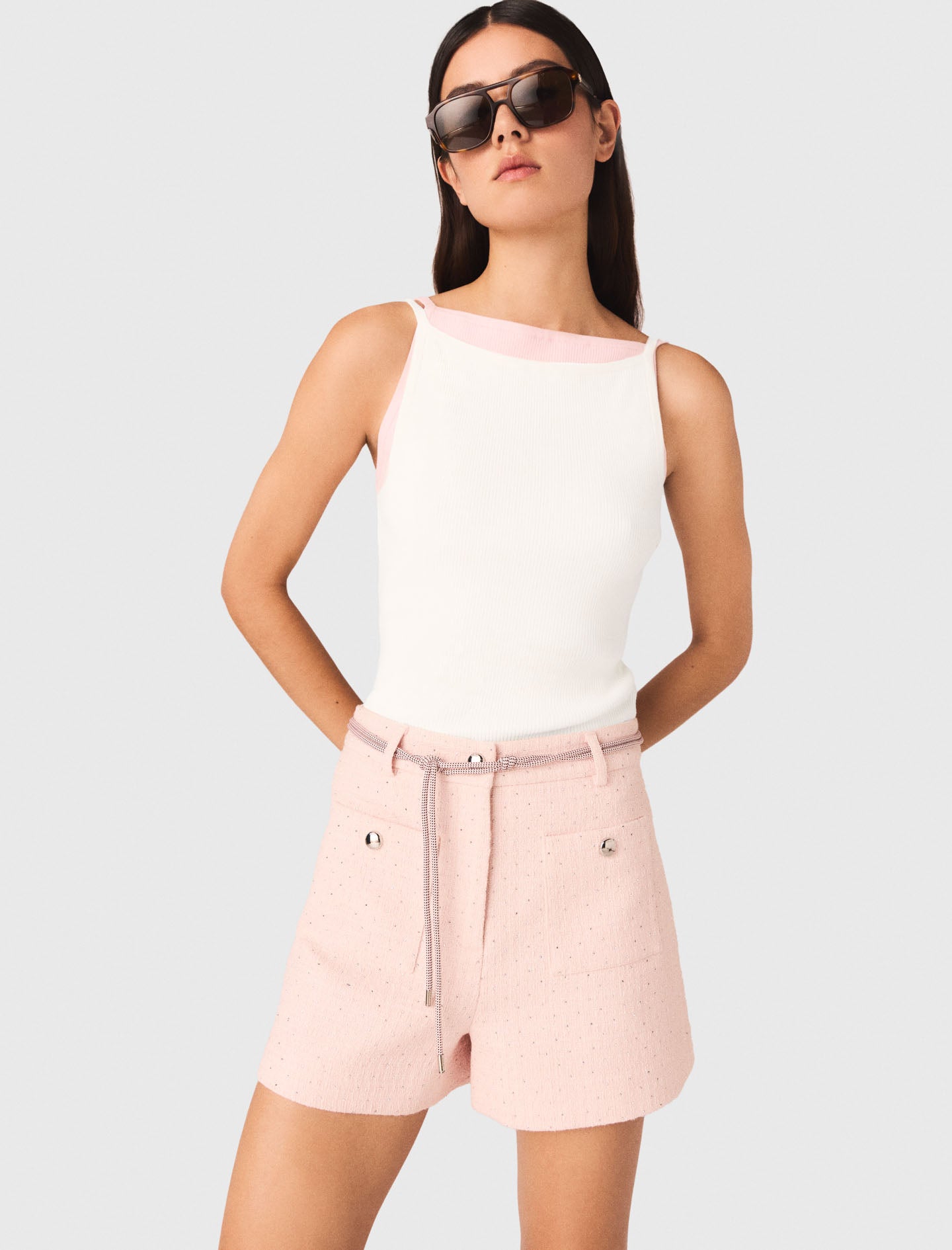 High Straight-Neck Top White
