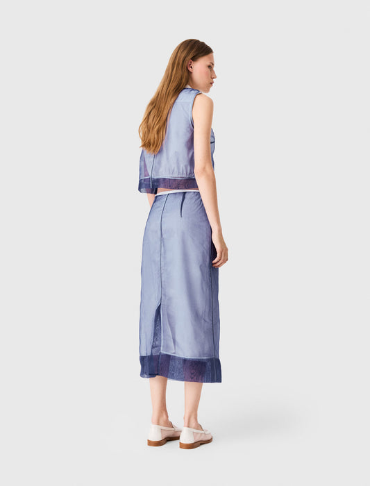Cotton top with removable organza Blue