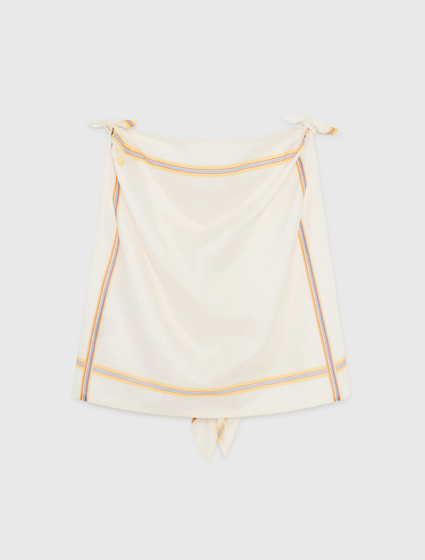 Patterned backless crop top White