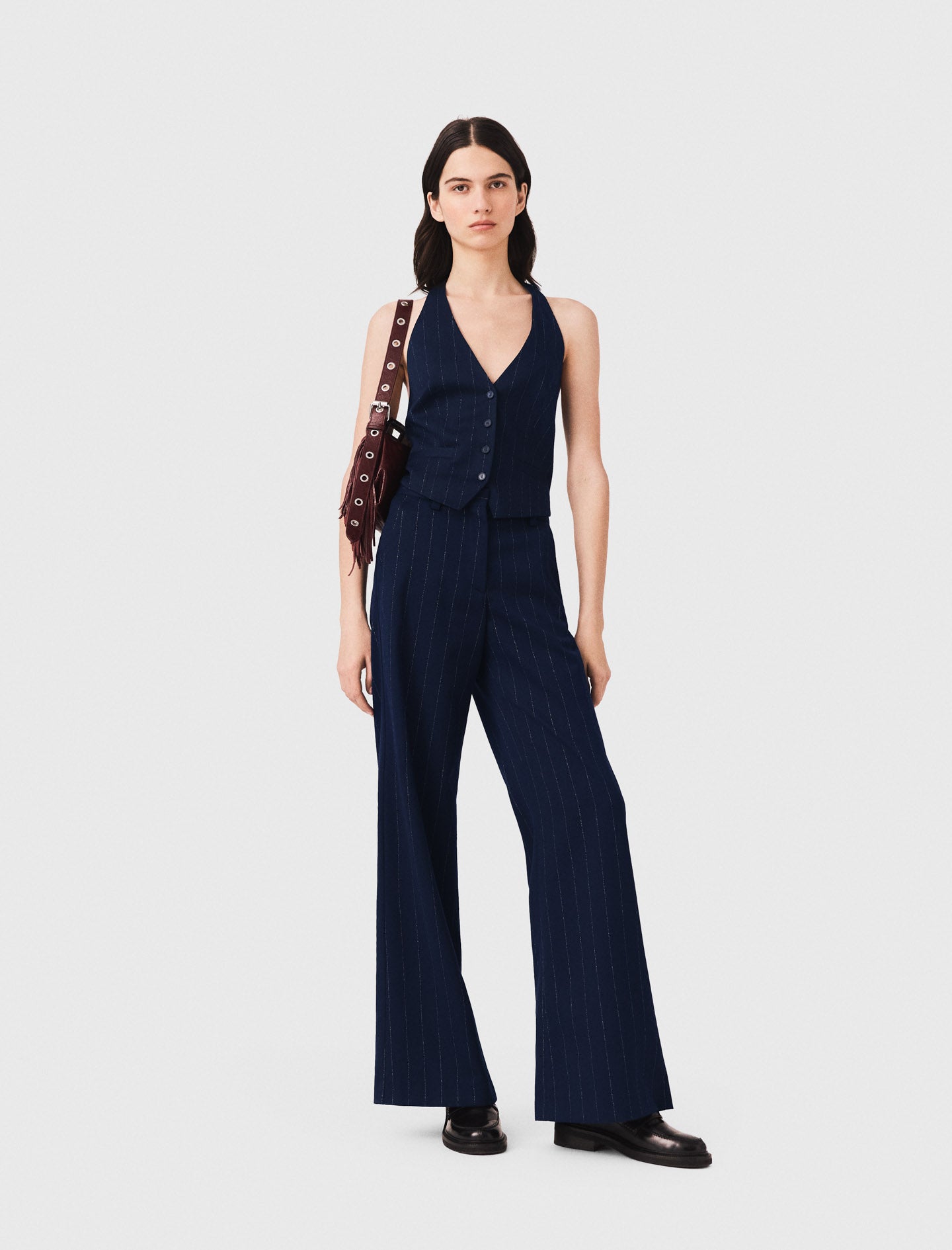 Tailored backless top Navy