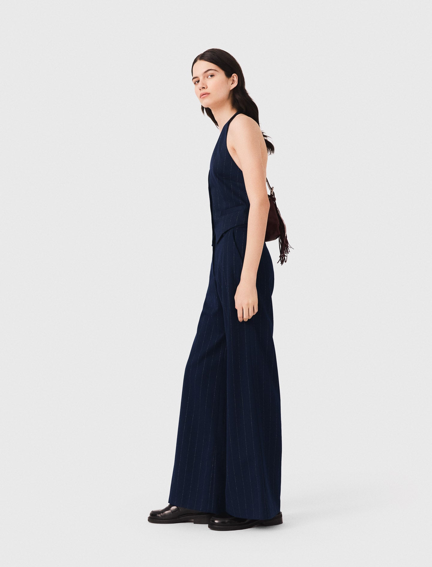 Tailored backless top Navy