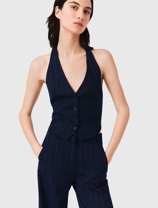 Tailored backless top Navy