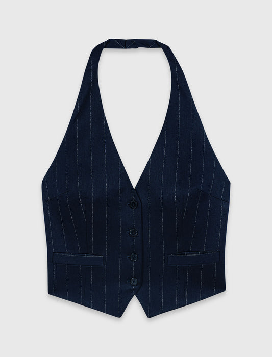 Tailored backless top Navy