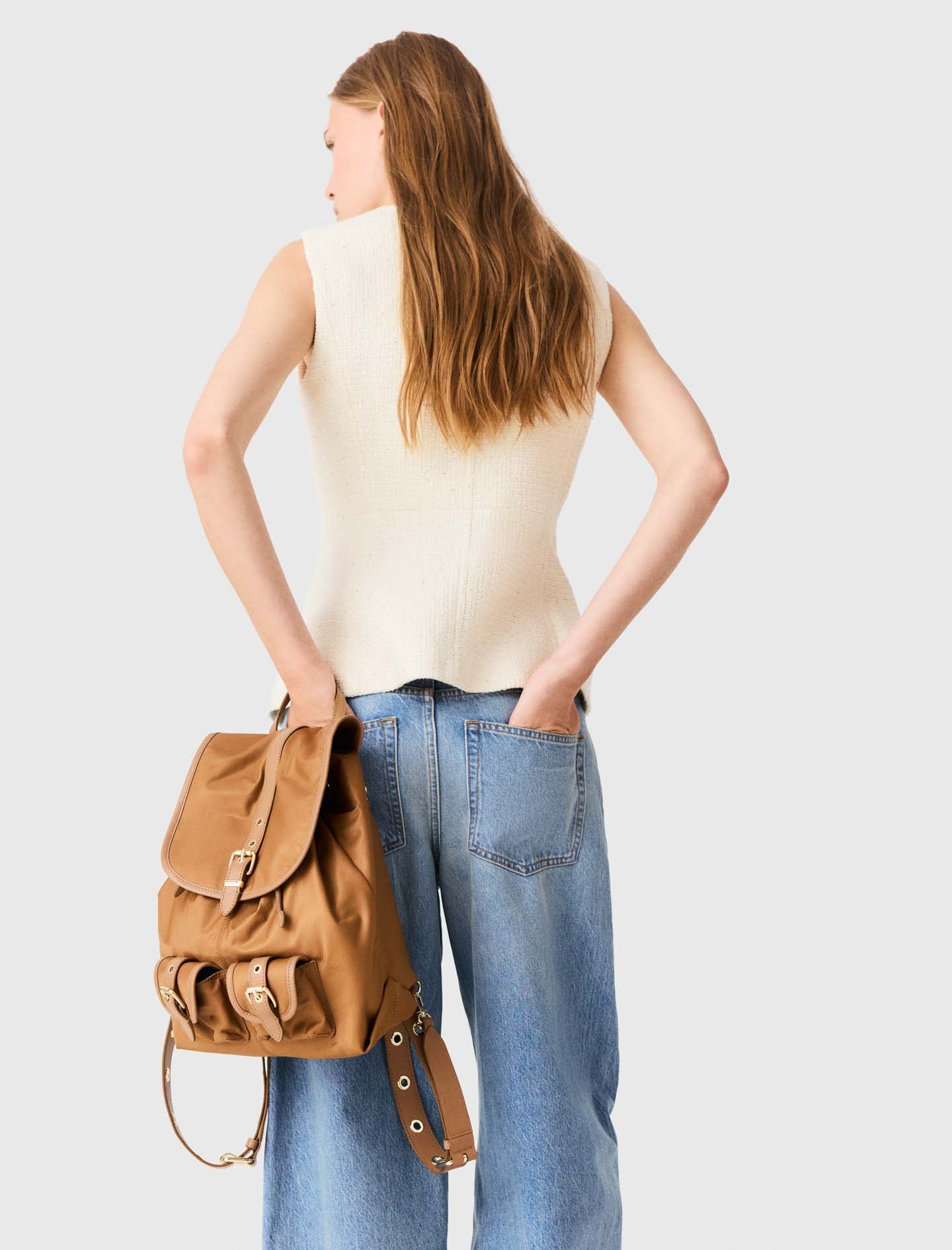 Long tweed jacket Ecru
