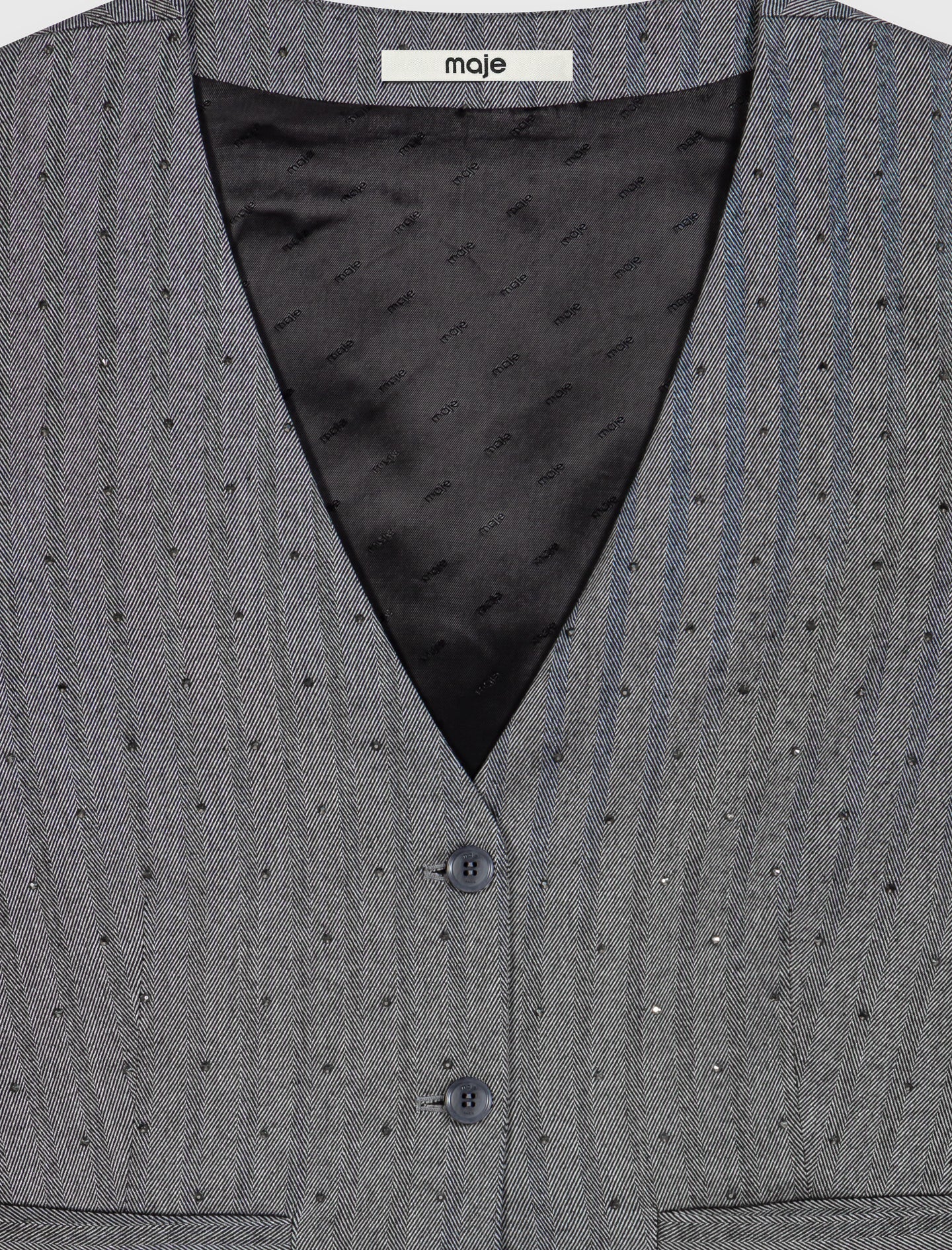 Tailored rhinestone jacket Grey