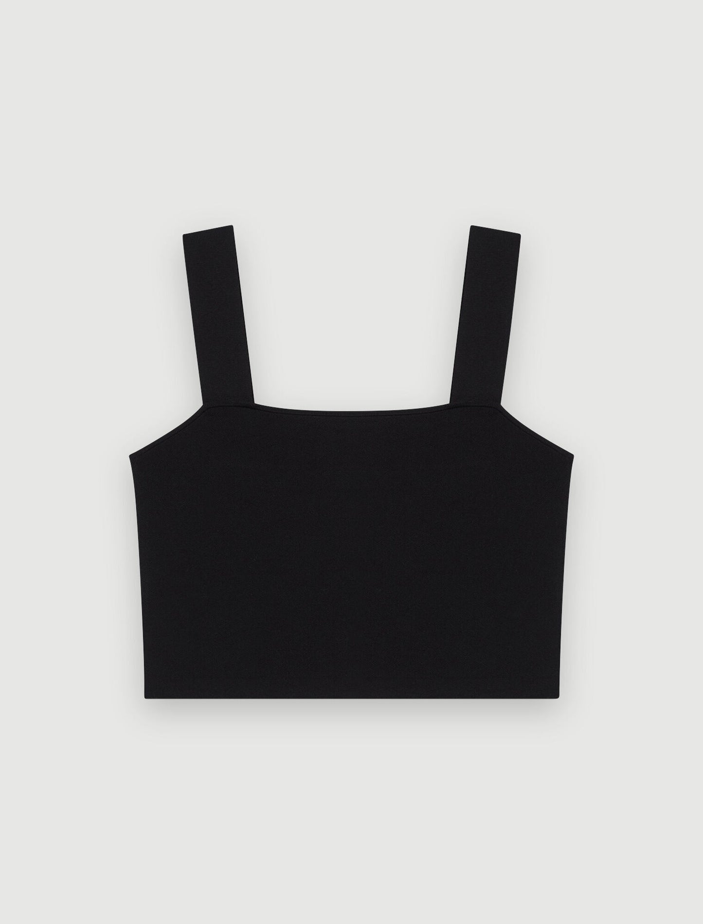 Knitted crop top with straps Black