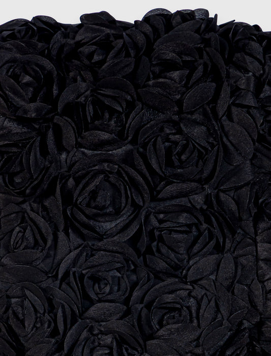 Flower-Embellished Top Black
