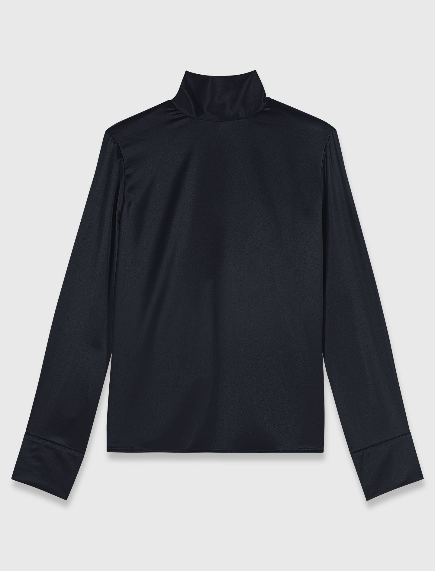 High-neck satin top Navy