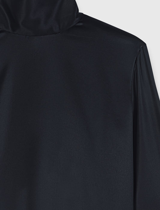 High-neck satin top Navy