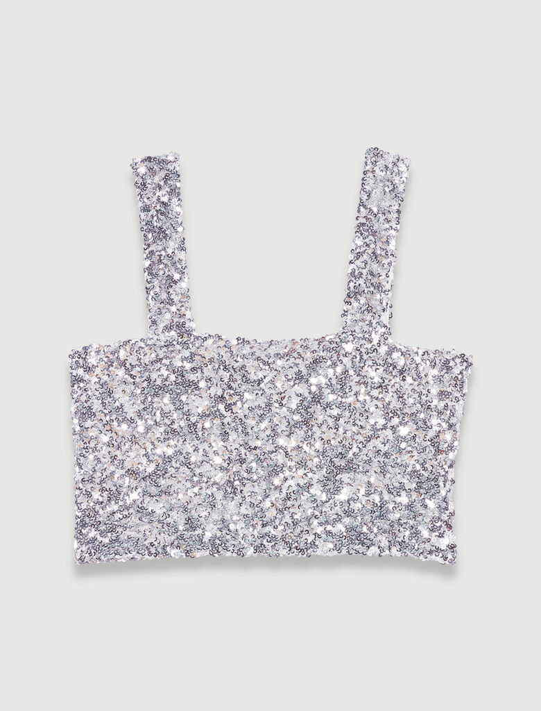 Silver-Sequinned Top