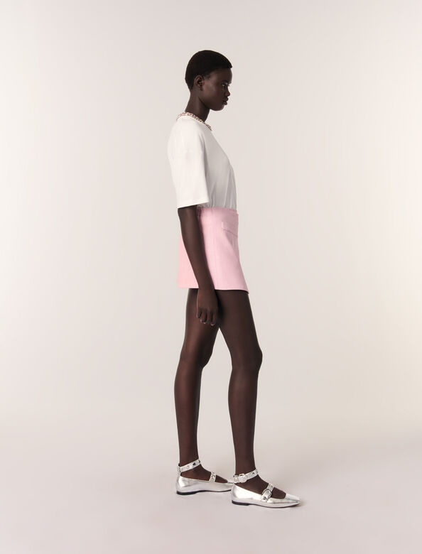 White-Jewellery neck T-shirt