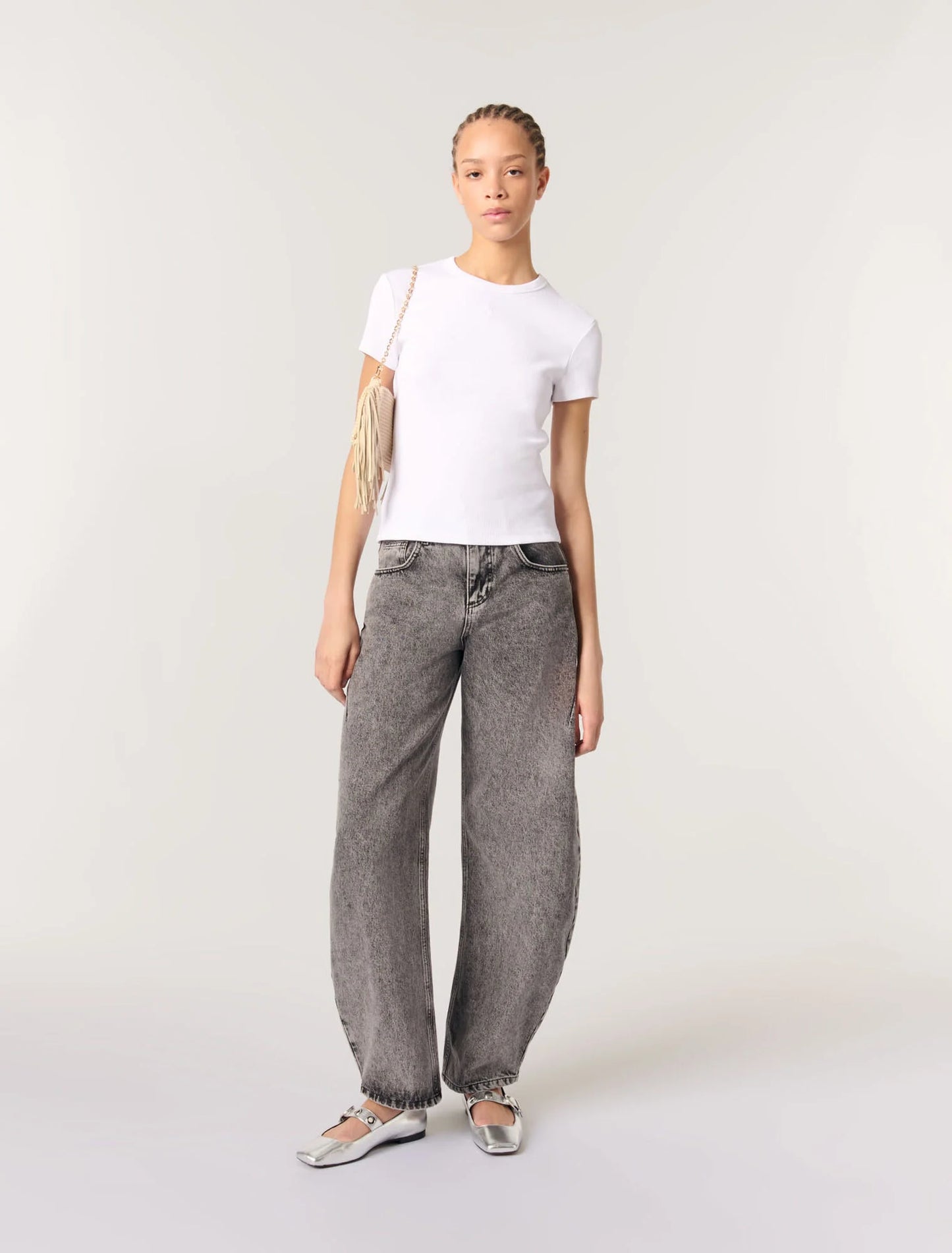White-featured-Cotton T-shirt