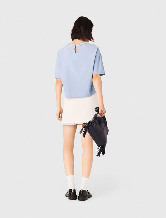Jewellery Neck T-Shirt Blue Sky