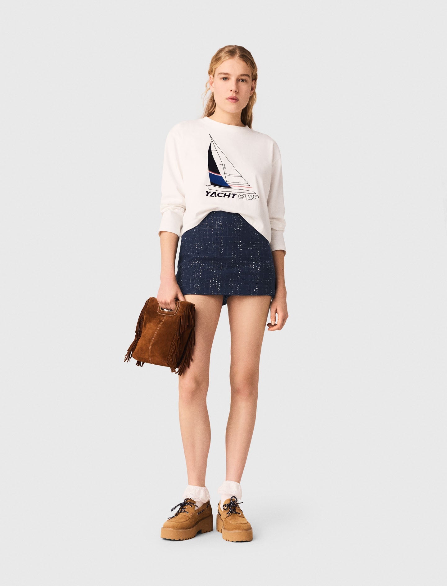 Boat Print T-Shirt WHITE