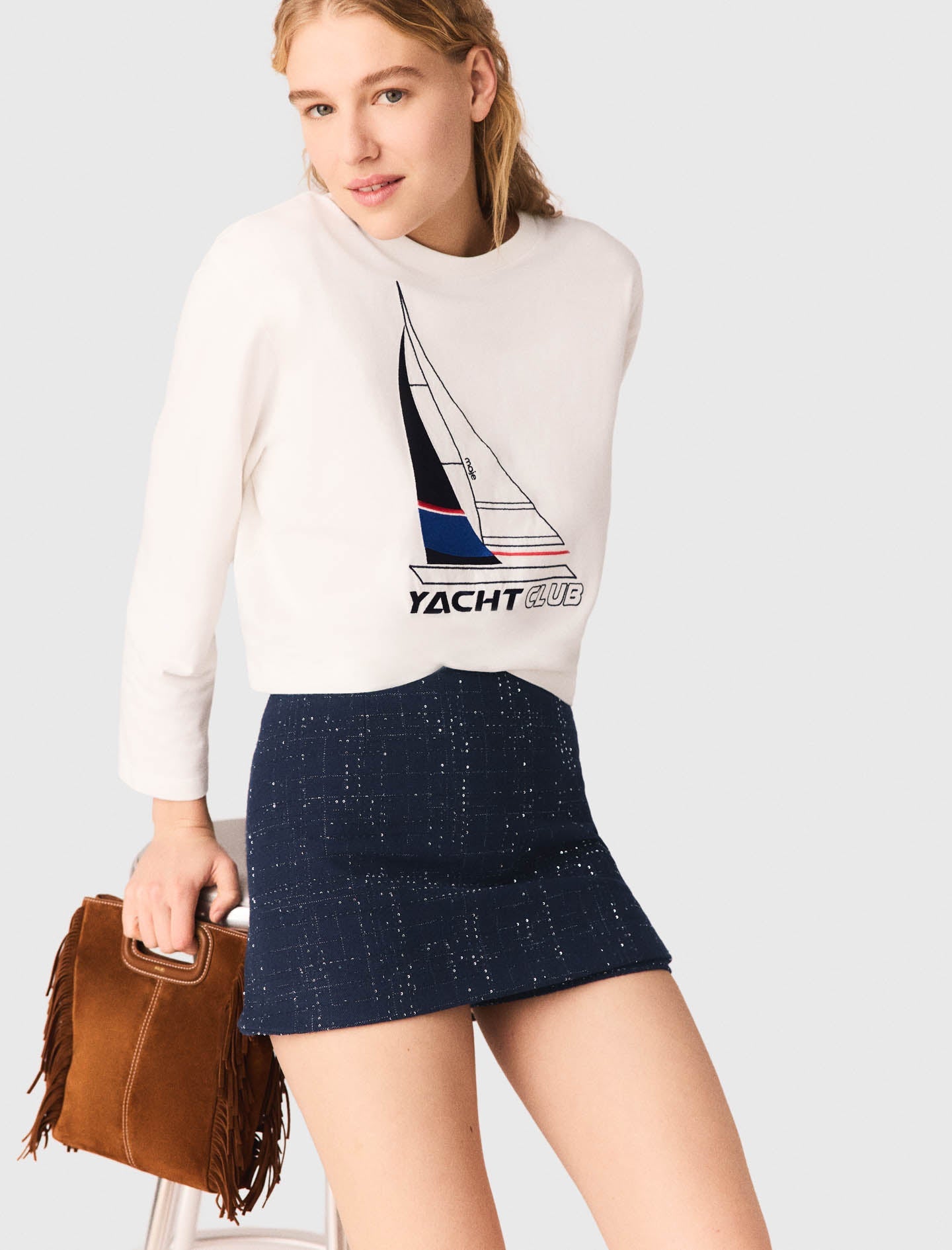 Boat Print T-Shirt WHITE