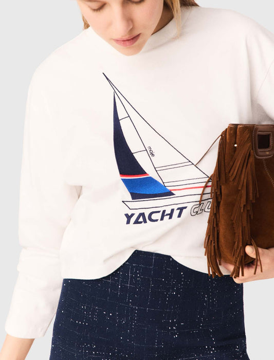 Boat Print T-Shirt WHITE