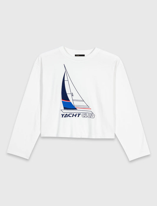 Boat Print T-Shirt WHITE