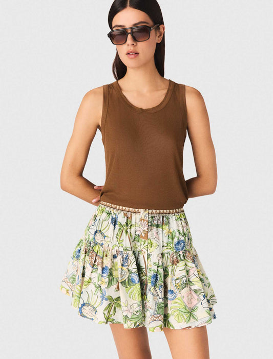 Rib Knit Vest Top Brown