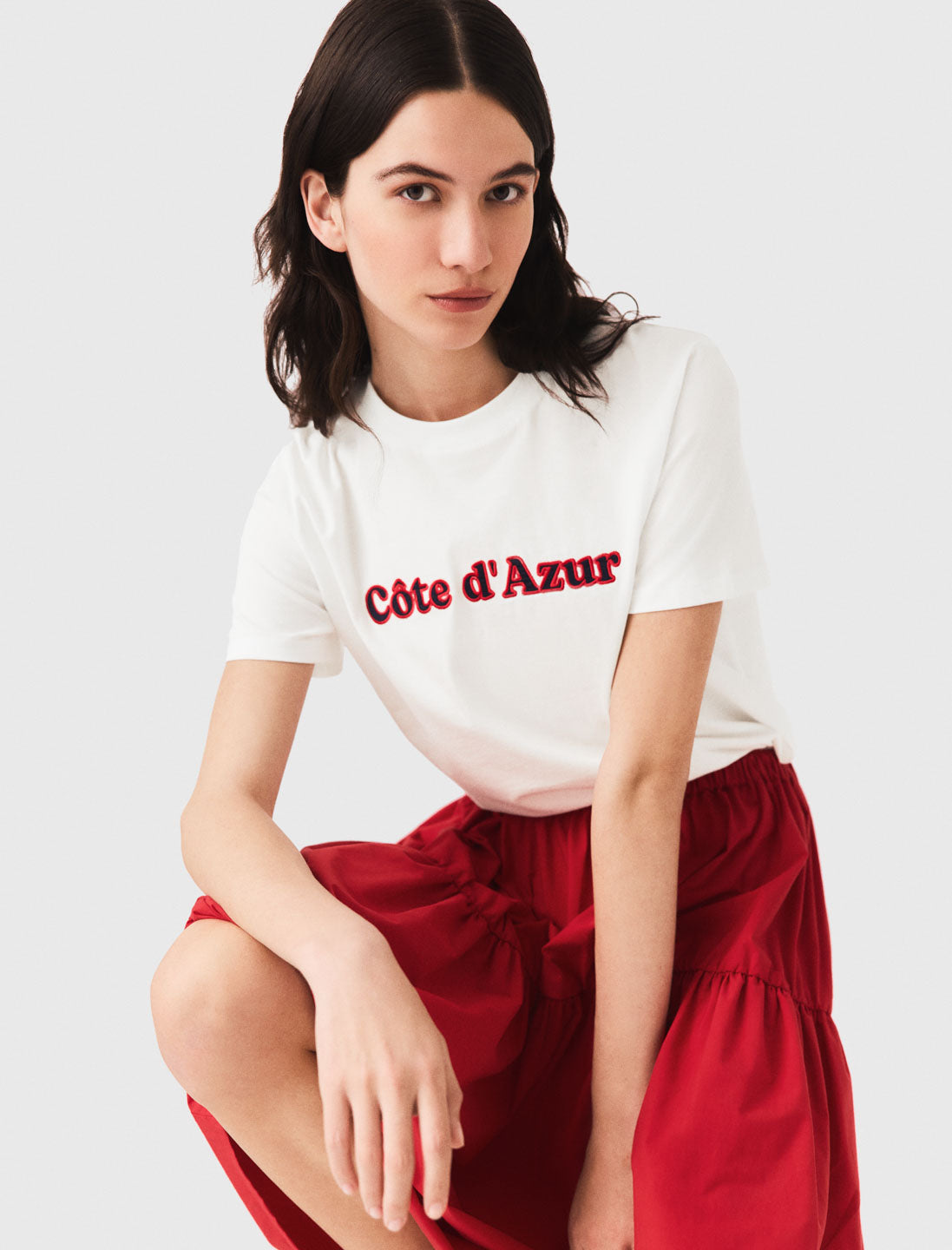 T-shirt with embroidery White