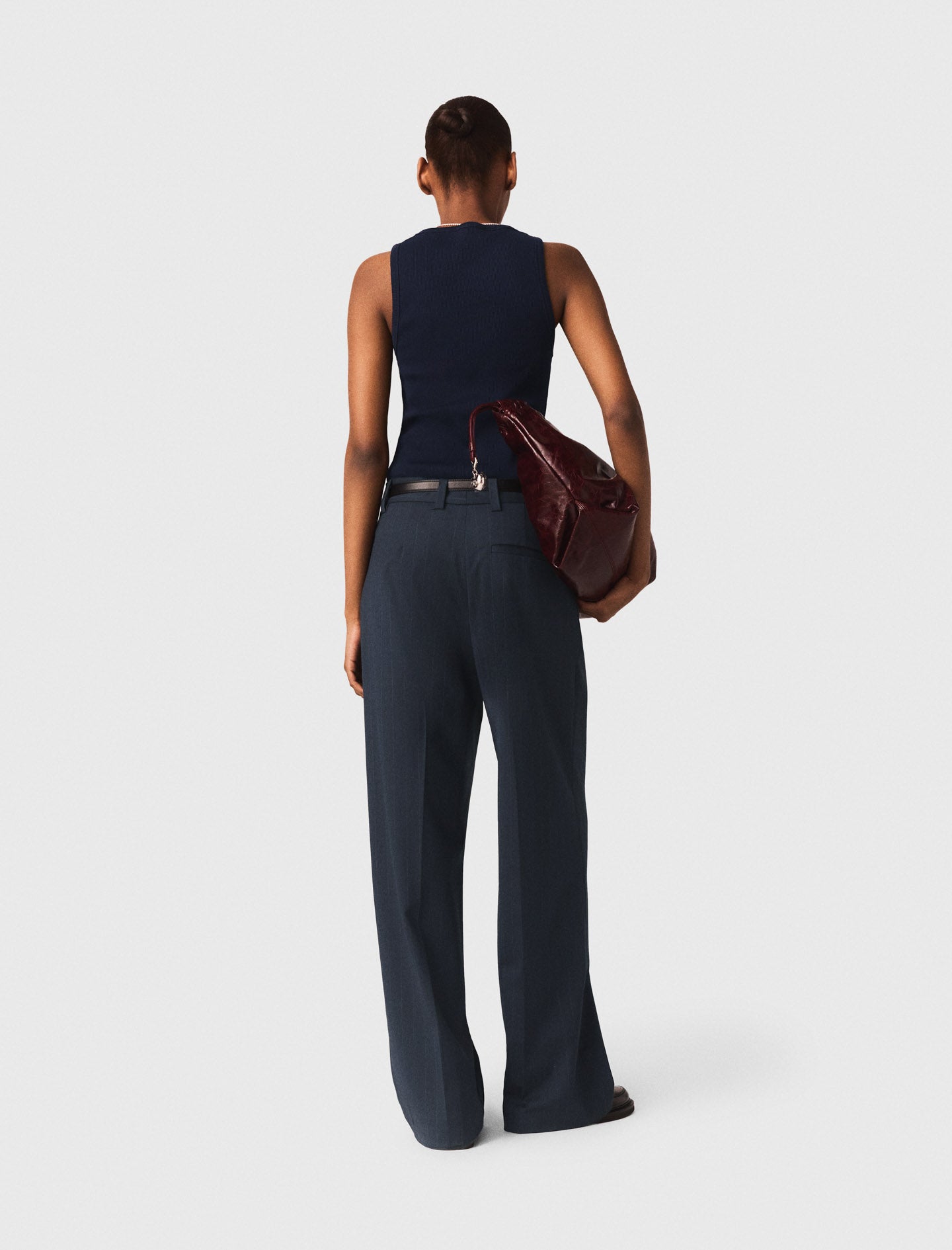 Rib Knit Tank Top NAVY