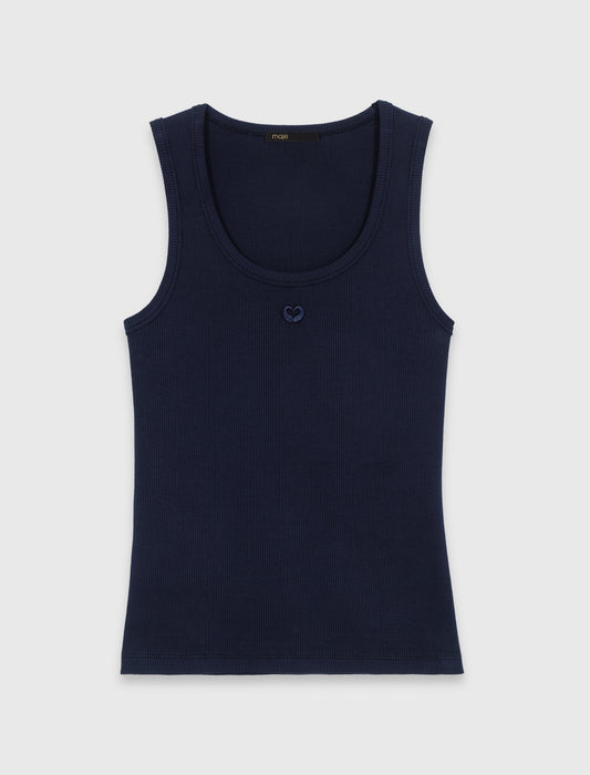 Rib Knit Tank Top NAVY