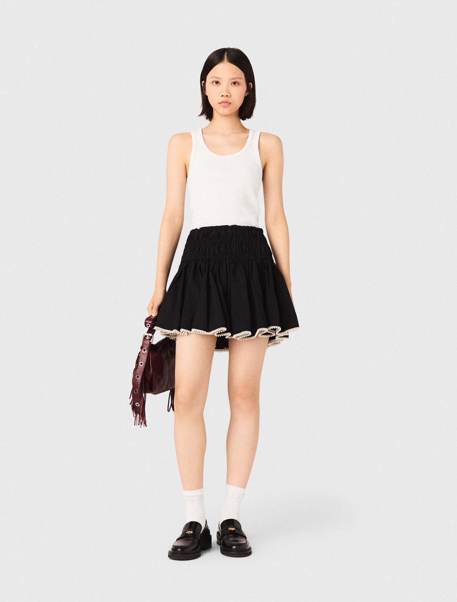 Rib Knit Tank Top White