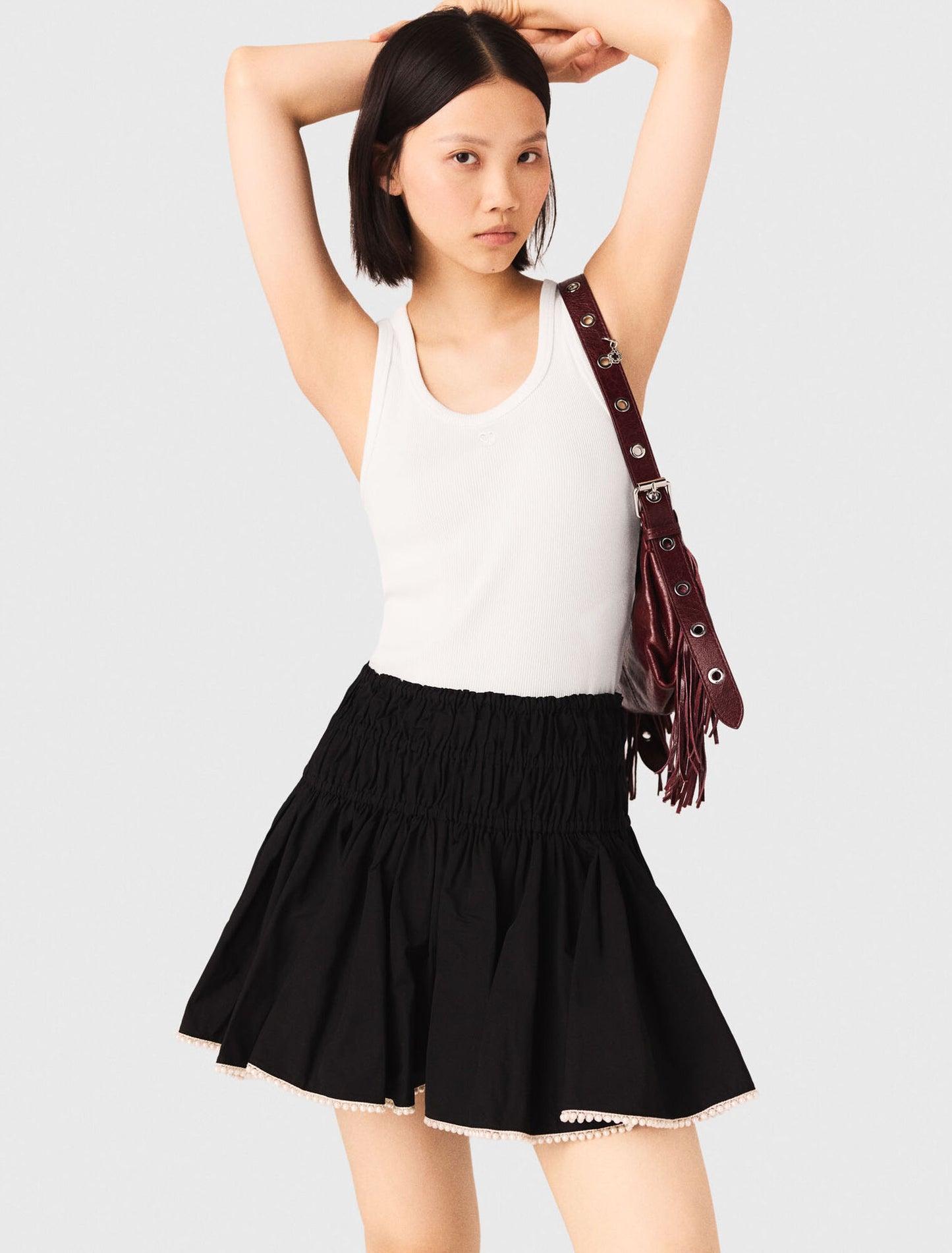 Rib Knit Tank Top White