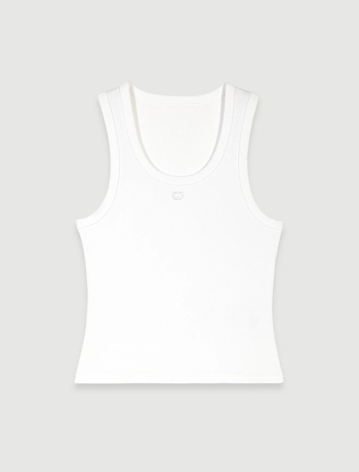 Rib Knit Tank Top White